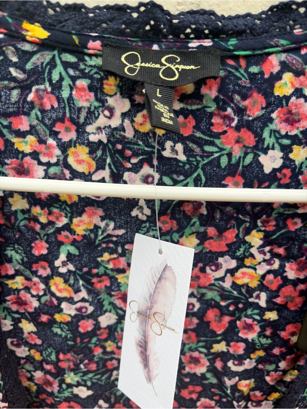 NWT Jessica Simpson Boho Floral Open-Front Kimono Cardigan - Picture 3 of 8